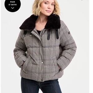 Women's Black and White Checkered Jacket